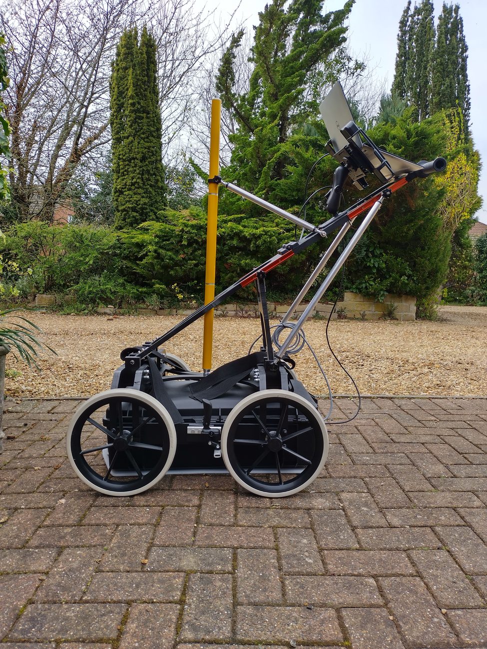 The Norse GPR cart with tablet mount and GPS pole