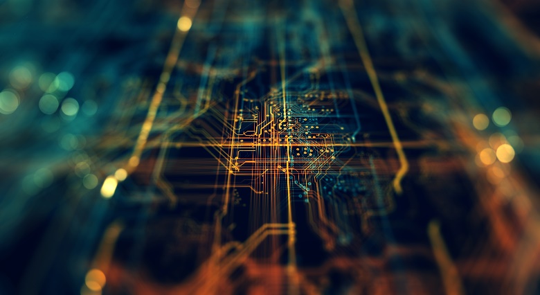 A close-up of a GPR system circuit board under development